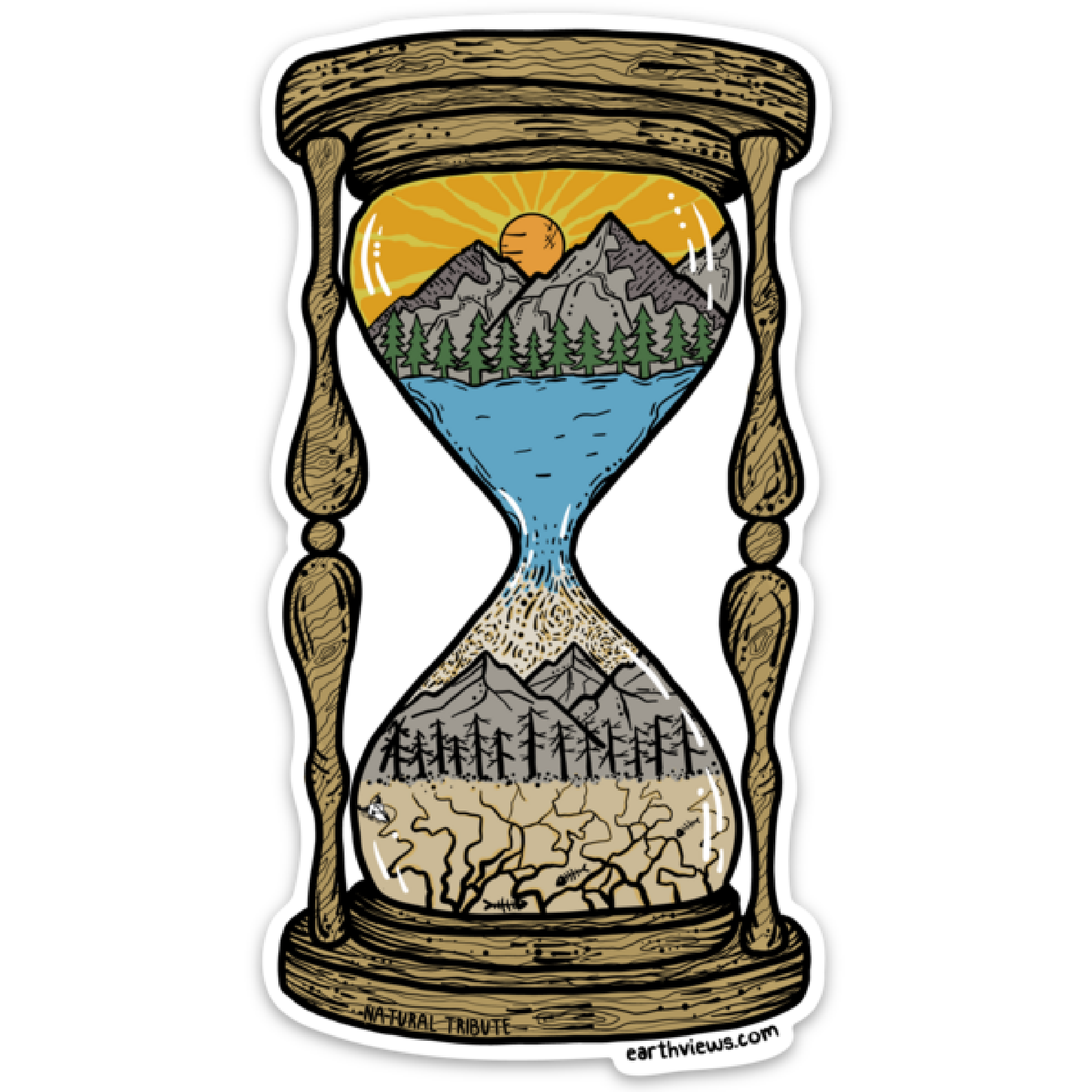 The View is Changing HourGlass Sticker – Natural Tribute